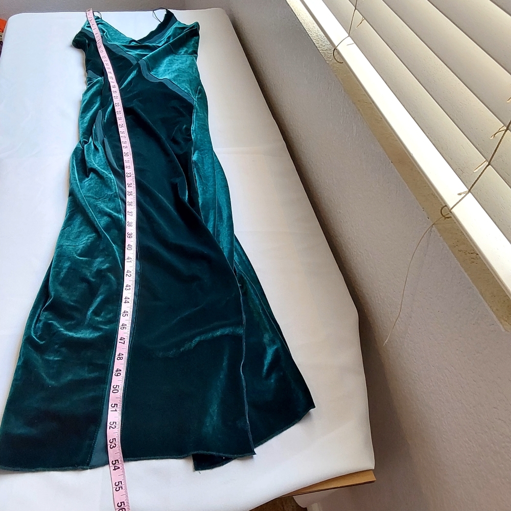 Free People Spliced Forest Green Velvet Maxi Dress - Picture 11 of 13